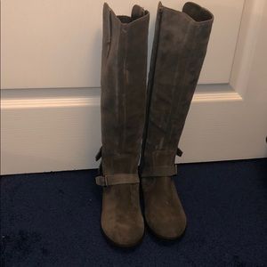 Marc Fisher Knee High Grey Suede Boots w/studs